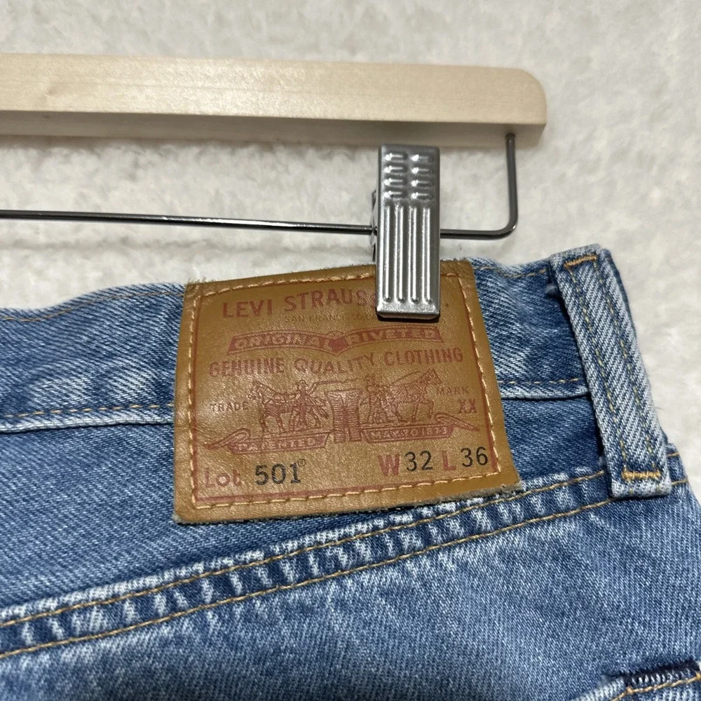 Levi's Strauss‎ 501 Original Straight Regular Light Blue Men's Denim Jeans Sz 32